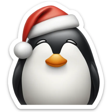 Pudgy penguin with christmas theme sticker