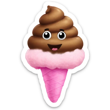 Turd made of candy floss sticker