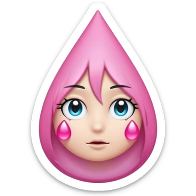 emo black star with a pink teardrop sticker
