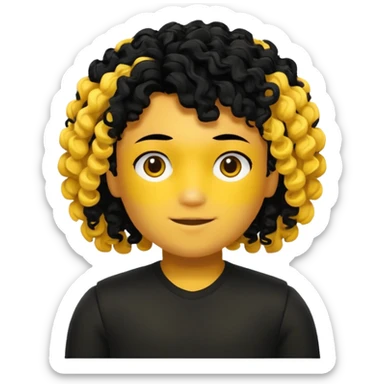 his skin is yellow he has curly hair he is from roblox his name is Shedletsky sticker