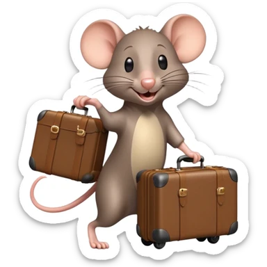 Rat in race car dancing with a suitcase  sticker