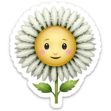 a dandelion with a halo and a gradient background sticker