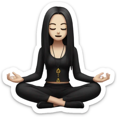 goth girl meditating sticker