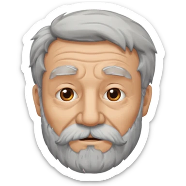  portrait of old man with scruffy beard sticker