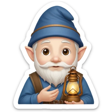 gnome with lantern sticker