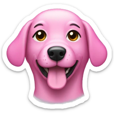 Pink dog face sticker