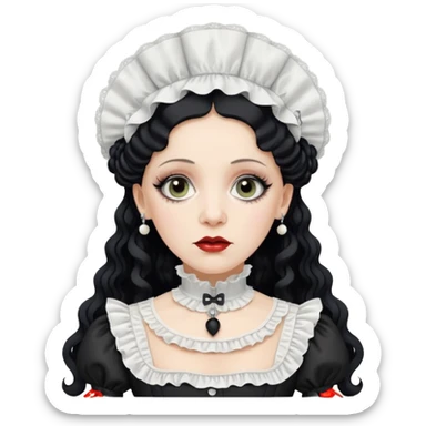 Lene Lovich in white like victorian maid sticker