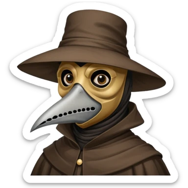 masked person venice plague sticker
