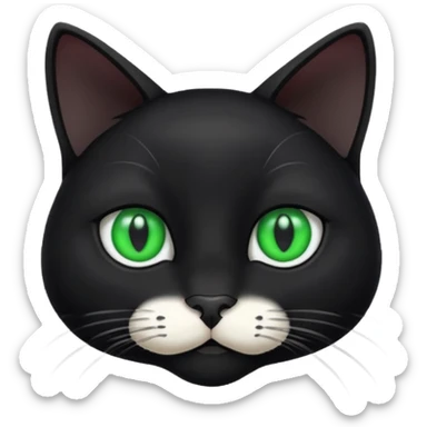 Black cat white nose sticker