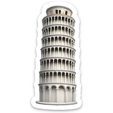 Leaning tower of pisa but size as real emoji sticker