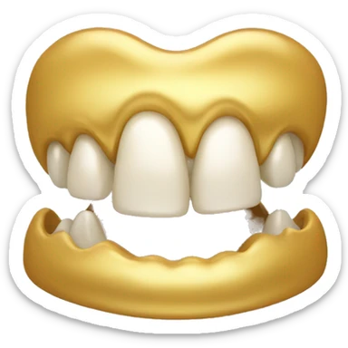 Gold tooth smile sticker