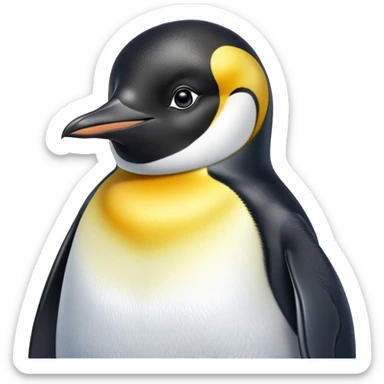 cinematic-adult-emperor-penguin-portrait-emoji,-head-tilted-playfully-and-inquisitively,-with-glossy,-pristine-plumage,-sparkling-eyes-filled-with-curiosity,-simplified-yet-irresistibly-adorable-features, black face sticker