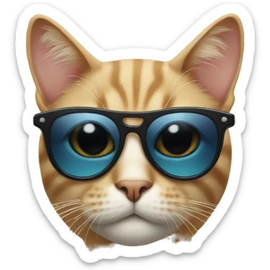 Cat with sunglasses sticker