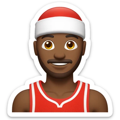 Joueur de basket en tenue rouge et blanc  sticker