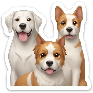 three dogs and seven cats together sticker