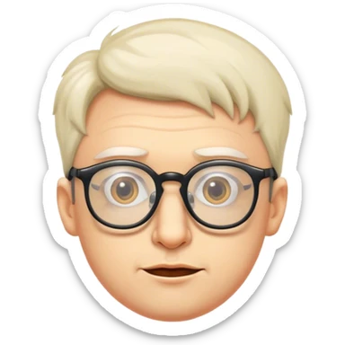 Weird man with glasses sticker