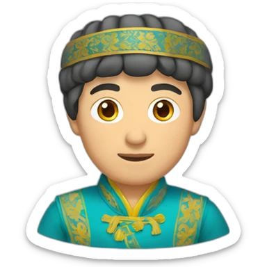 kazakh man in national clothes sticker
