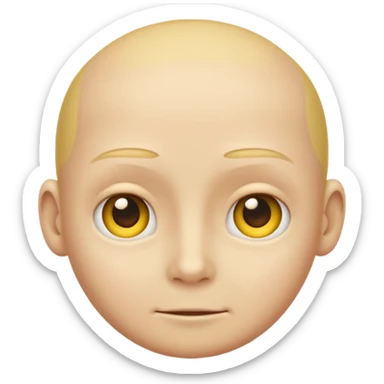 Human emoji with *NO* eyebrows staring into your soul  sticker