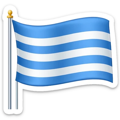 Flag with 3 horizontal lines: white, blue, white sticker