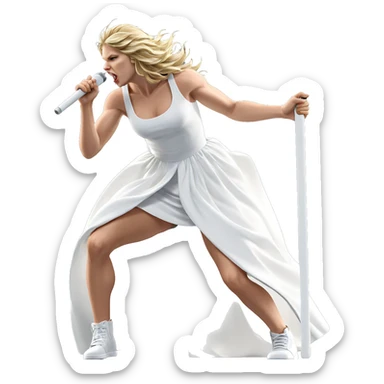 blonde boy in white dress sticker