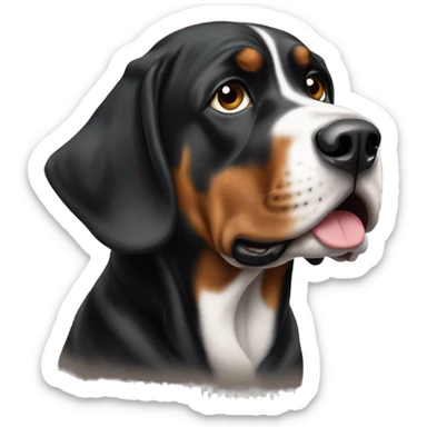 Black Great Swiss mountain dog sticker