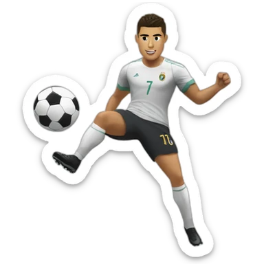 ronaldo kicking football sticker