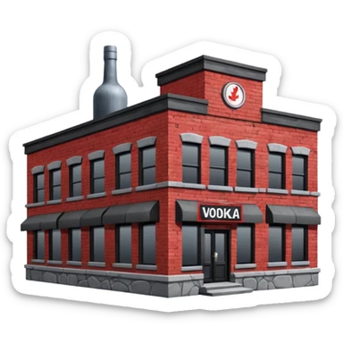 The dark building of the vodka store sticker