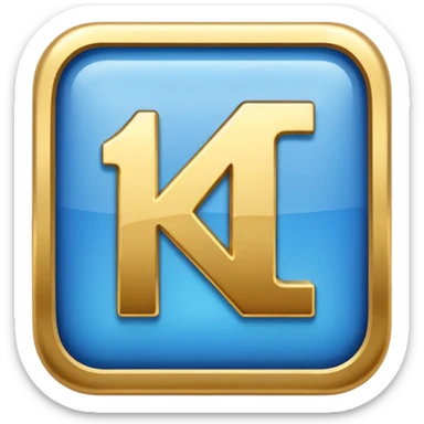 Make a square icon for a paid subscription, blue with gold and the number 1. sticker