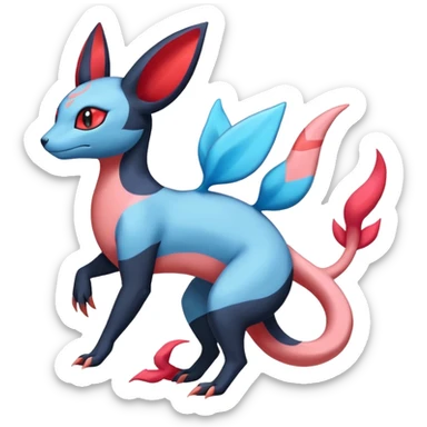 Salandit-Salamence-Sylveon-Umbreon-fusion-Pokémon-hybrid-creature  sticker