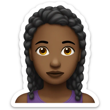 Black women sad sticker