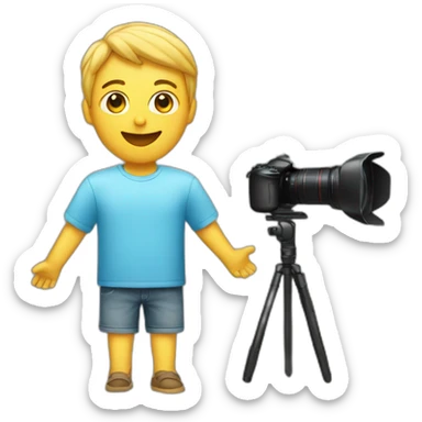 a human presenting a tee shirt in front of a camera sticker