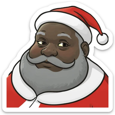 Fat black Santa  sticker