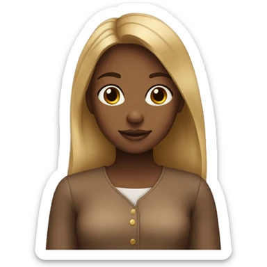 Dark blond girl with brown horse sticker