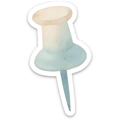 pin needle, watercolor art style sticker