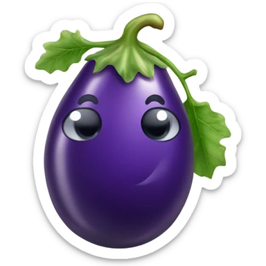 Eggplant dripping water  sticker