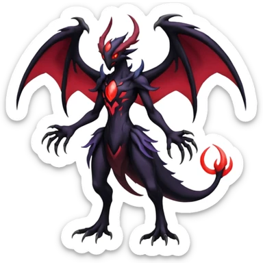 Yveltal-Darkrai-Lunala-Fakémon-hybrid-creature (full body)  sticker