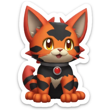 Litten Torracat Incineroar Fakemon sticker