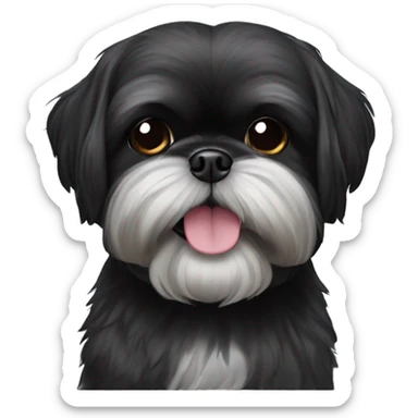 Black shih tzu. With over bite  sticker