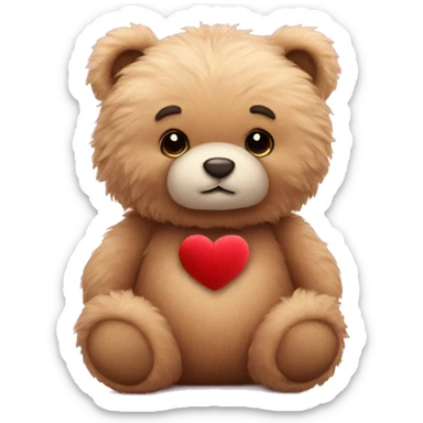  fluffy Valentine's teddy bear sticker