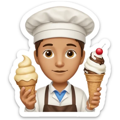 hat wearing ice cream vendor sticker