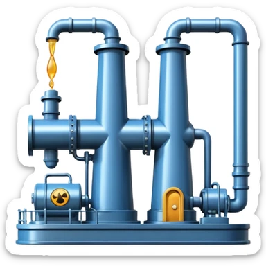 oil pumping station steel shiny sticker