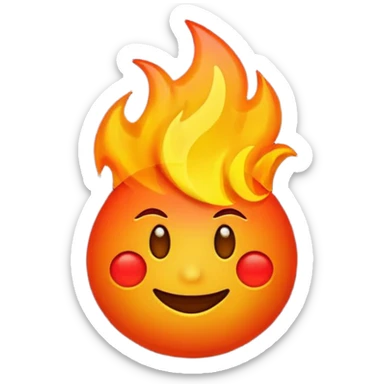 fire emoji in iphone style sticker