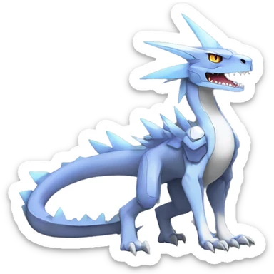  Edgy Shiny Futuristic Digimon-Fakemon-Reptile-Dragon-Sergal full body sticker