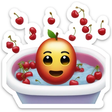 cherries in a bathtub  sticker