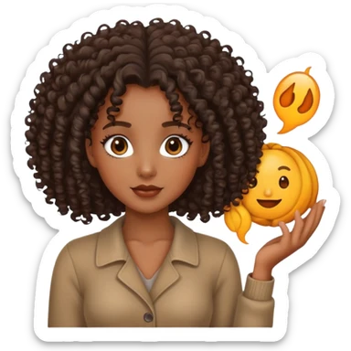 pretty black girl with curly hair sticker