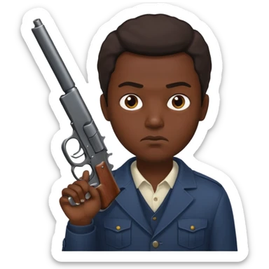 Emoji con arma de hombre solo q se note la cara y el arma sticker