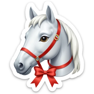 white horse’s face with winning thing sticker