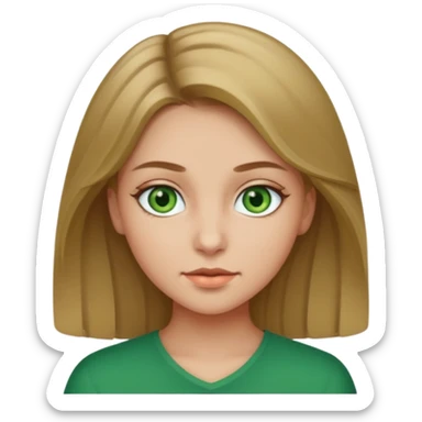 Girl with dark blonde hair and green eyes  sticker