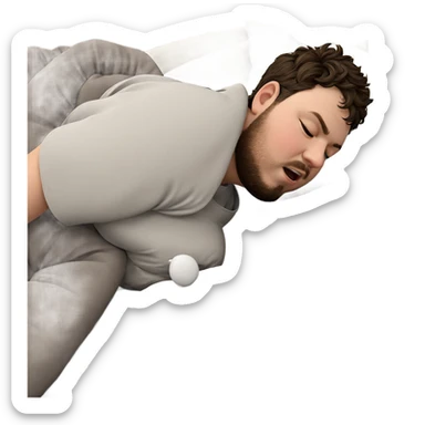 sleeping boy on the bed sticker
