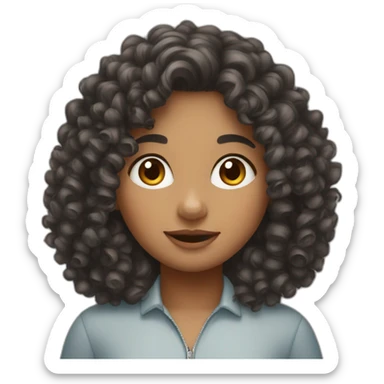 Girl-curly hair-mole sticker